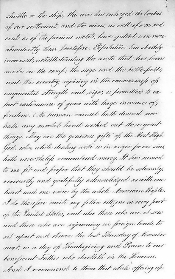 Lincoln's Thanksgiving Proclamation pg2