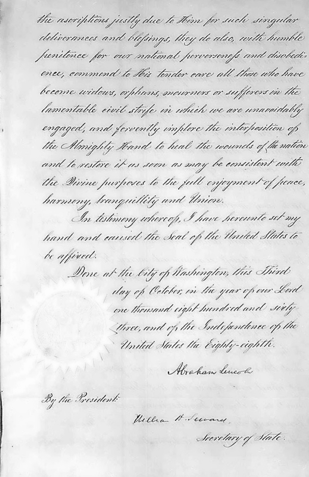 Lincoln's Thanksgiving Proclamation pg3