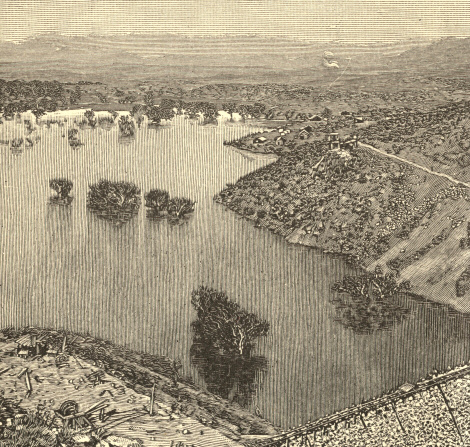 The Irrigating Reservoir at Walnut Grove, Arizona showing the Artificial Lake partly filled