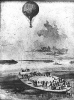 A reconnaissance balloon is launched from the coal barge